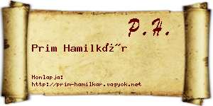 Prim Hamilkár névjegykártya